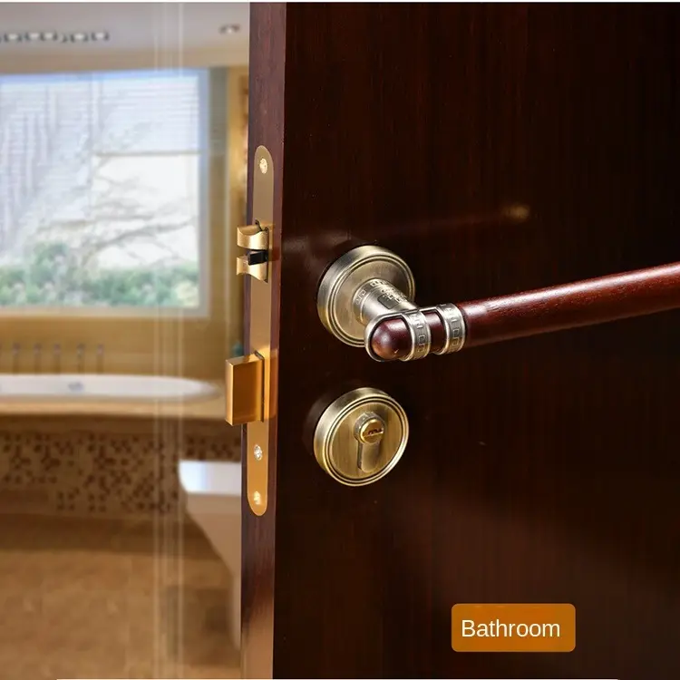 European modern style hardware interior zinc alloy gold internal metal lever pull door handles for Bedroom Door