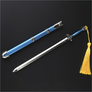Xinrui-Llavero de metal de aleación de zinc de 22cm, con prensa para retirar la espada, color azul cielo, Mo Bao Zu Shi, para usar o coleccionar - Product Image 4
