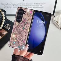 Untuk Z Fold3 4 5 6 Glitter Flash berlian Butte Rfly dengan rantai casing ponsel untuk Samsung Z Flip 4 5 6 pengiriman gratis untuk iphone 16