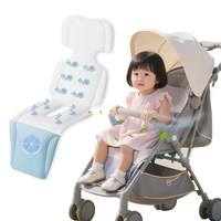 Coussin rafraîchissant pour poussette - Ventilateur silencieux rechargeable à 3 vitesses avec housse de siège et doublure pliable, certifié CE pour les temps chauds