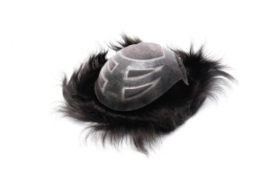 Chất lượng cao Ấn Độ Remy tóc thẳng Bốn Mắt thay thế lụa tự nhiên tóc giả màu đen của nam giới tóc giả mật độ 100% ren PU cơ sở 38mm - Product Image 4