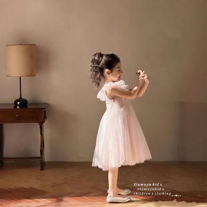 Collezione Estiva 2026: Lussuoso Abito da Bambina in Misto Cotone con Perline e Paillettes, Maniche a Volant, per Compleanno Principessa - Product Image 5