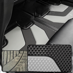 Alfombrilla de coche de cuero LICHI con logotipo de aleación personalizado moldeada por inyección de doble Color TPE 3 5 uds almohadilla de pie de coche para Tesla MODEL <span class=keywords><strong>Y</strong></span> - Product Image 2