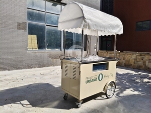 Carrito de Helados para Café Móvil, Carrito de Empuje Manual para Comida Rápida - Product Image 4