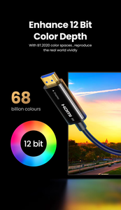 U GREEN Câble à fibre optique HDR 8K/60Hz ultra haute vitesse 48Gbps eARC 3D HDCP2.2 HDTV compatible pour téléviseur <span class=keywords><strong>Samsung</strong></span> 2.1 - Product Image 2