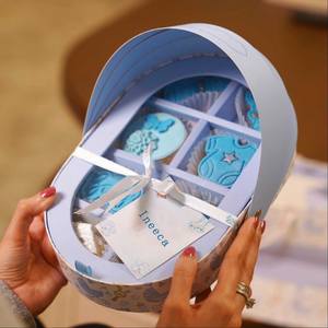 Boîtes à pâtisserie personnalisées pour beignets, baklavas, petits chocolats, emballage, berceau, <span class=keywords><strong>souvenir</strong></span> <span class=keywords><strong>de</strong></span> <span class=keywords><strong>naissance</strong></span>, boîte cadeau avec fenêtre et ruban - Product Image 2