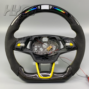 Accessoires intérieurs de voiture Volant de course en fibre de carbone et LED pour <span class=keywords><strong>SKODA</strong></span> <span class=keywords><strong>Octavia</strong></span> <span class=keywords><strong>RS</strong></span> IV VRS - Product Image 1