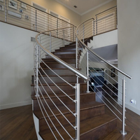 Rampe d'escalier extérieure en acier inoxydable 304 316, marches, main courante, terrasse, garde-corps de balcon, garde-corps