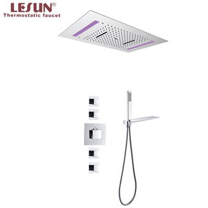 LESUNホットセール隠しサーモスタット4機能シャワーセットLEDレインシャワー天井取り付け - Product Image 1