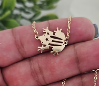 Collier pendentif brillant plaqué or 18 carats Porto Rico pour femme, bijoux décontractés en acier inoxydable