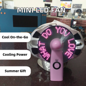 Mini Ventilador Portátil de Mano con Luz LED, Funciona con Batería, Plástico Ecológico, para Uso en Exteriores y Hoteles, Regalo de Verano, Viajes - Product Image 2