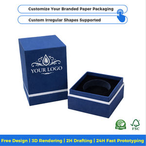 Boîte d'emballage de luxe pour bougie parfumée avec logo personnalisé, boîte rigide en <span class=keywords><strong>papier</strong></span>, logo recyclable, boîte cadeau, petits matériaux recyclés, éponge - Product Image 2