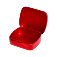 Mini Rectangle personnalisé 60*47*15mm noir charnière fer blanc boîte en fer blanc alimentaire sucre sourcil emballage Flip menthe bonbons gomme métal conteneur