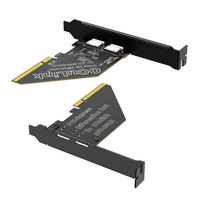 Kartu Ekspansi PCIe X8 ke 2-Port OCuLink SFF-8612, Ekspansi Bifurkasi PCI-E untuk EGPU/NVMe/U.2 SSD, Adaptor Ekspansi Server