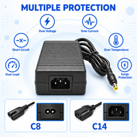 Adaptateur de bureau haute efficacité 90W 15V 6A multi-certifié avec options de prises personnalisables (Global, UK, US, EU, AU) pour hub d'appareils connectés