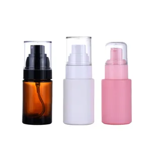 Botol tetes serum Wajah minyak esensial Kaca 1oz 30ml kemasan kaca perawatan kulit mewah warna kustom