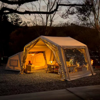 Grande tente gonflable à deux pièces, vente en gros d'usine, tente de camping familiale commerciale extérieure résistante au vent, chapiteau gonflable