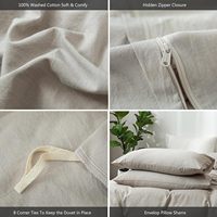 Im Angebot Cremegrau Baumwolle Bettwäsche Bett bezug Set enthalten 1 Bett bezug 2 Kissen bezüge weich atmungsaktiv für alle Jahreszeiten