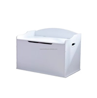 Caja de Juguetes Clásica de Madera Blanca MDF para Niños, Diseño de Seguridad con Tapa Abatible, Gran Capacidad, Mueble para Dormitorio y Sala de Estar