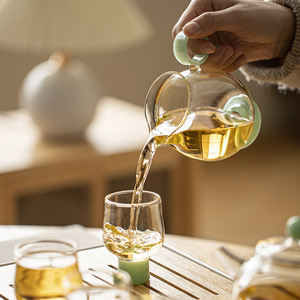 Tasse à thé anti-brûlure en verre borosilicate épais avec poignée, ustensile de service de thé chinois de style traditionnel - Product Image 3
