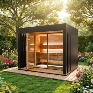 Sauna extérieur en bois de cèdre massif, design moderne, pour jardin - Product Image 2