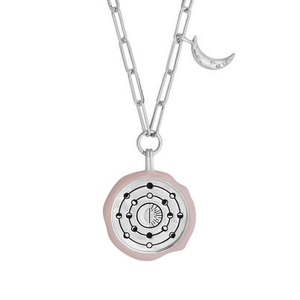 Collier Maimang, bijoux de créateur personnalisés, luxe, plaqué or 18 carats, argent sterling 925, phase lunaire, or taupe, mantra, émail - Product Image 5