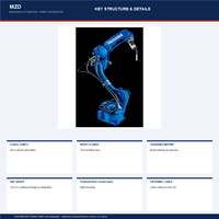 Bras robotisé Yaskawa à 6 axes équipé d'une torche pour soudage à l'arc, robot de soudage MIG MAG, cellule de soudage robotisée YRC1000