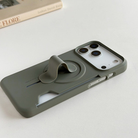 Casing Dompet Magnetik Terintegrasi dengan Penyangga Lipat untuk iPhone 17 Pro Max 16 Pro 15 14 13, Mendukung Pengisian Daya Nirkabel Magnetik