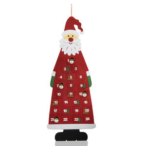Calendrier de l'Avent en feutre polyester avec poches, décoration murale de Noël, 24 jours, décorations de porte de Noël réutilisables - Product Image 1
