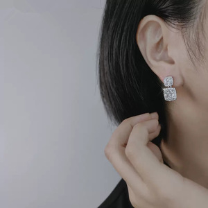 Orecchini quadrati semplici da donna, stile elegante, accessori moda per serate e feste - Product Image 3