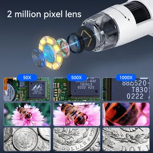 306-c 1000x2MP di động sửa chữa kính hiển vi điện tử phòng thí nghiệm kỹ thuật số máy ảnh kính hiển vi với 4.3-inch màn hình LCD