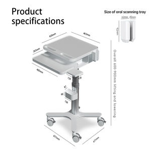 OEM fabbrica diretto di risparmio-spazio Mobile medicale dentale in metallo carrello con Scanner orale vassoio per uso ospedaliero o dentista - Product Image 2