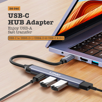 LDNIO DS-34 Docking Station Tipe-C 4 in 1 ke Adaptor HUB USB-C Tipe-C ke USB3.0*1+USB2.0*2+Tipe-C*1 Mac Book Pc Usb Hub