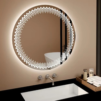 Miroir LED de salle de bain sans cadre à commande tactile sur mesure, design moderne, éclairage intelligent, pour salon et hôtel