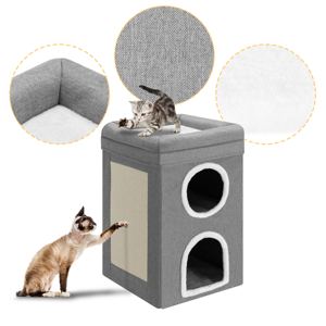 Hot Selling 3-Layer Kitty Condo Opvouwbaar Comfort Wol Grot Kubus Voor Huisdieren Duurzaam Kattenhuis - Product Image 2
