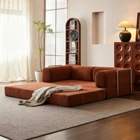 Canapé-lit carré gonflable multifonctionnel moderne et extensible avec pieds en acier inoxydable pour villa, salon ou parc