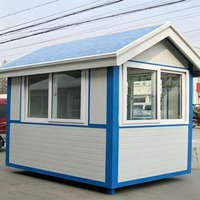 Kiosque de sécurité moderne en acier coloré, mini-poste de garde en panneaux sandwich EPS de haute qualité, étanche et insonorisé