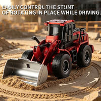 Jouet Bulldozer Télécommandé R/C, Voiture Chargeuse d'Ingénierie RC 7 Canaux, Véhicule de Construction Simulé avec Musique pour Enfants