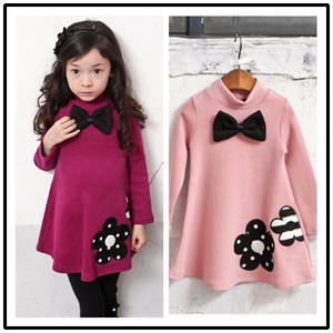 Venta al por Mayor de Ropa Infantil, Vestido Casual de Manga Larga con Lazo para Niñas, de Fábrica China - Product Image 4