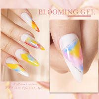 OEM 2023 15ML Gel à ongles Soak Off Effet Fleur Transparent, Vernis Gel Blooming avec Effet Graffiti, Marbre, Fleur et Encre Aquarelle