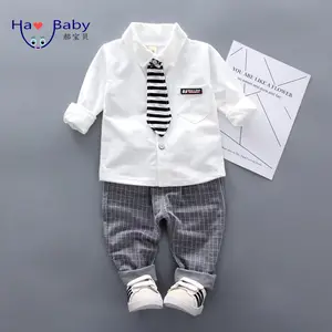 Hao Baby Spring New Zweiteiliger Anzug Baby Hübsches Hemd Junge Frühlings kleidung Boutique Kleidung Kinder kleid Jungen anzug