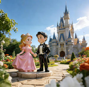 Sculpture de princesse et de prince en fibre de verre durable S855, statue de mariage, figurine de dessin animé, sculpture romantique pour paysage et sites touristiques - Product Image 6