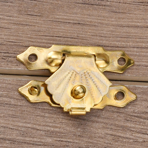 Hebilla Vernier de cobre chapada en oro de 18 quilates para caja de madera, accesorios de joyería, forma irregular - Product Image 4