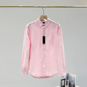 Chemise à manches longues en coton pur de haute qualité RL Little Horse pour <span class=keywords><strong>homme</strong></span>, couleur unie, chemise de marque de luxe # RL-068 - Product Image 4