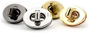 CRAFTMEMORE Pcs Oval Twist Turn Locks <b>Purse</b> Closure Leathercraft Accessory Turn Lock Clasp Large X Mm Silver - Product Image 4