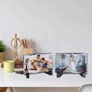 Plaques de photos rectangulaires en ardoise polie, vierges pour sublimation, personnalisables avec logo et taille, style 'Love', pour cadeaux de mariage, vente en gros - Product Image 4