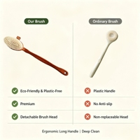 Brosse de bain longue et moderne avec manche détachable et sangle antidérapante pour le nettoyage corporel sous la douche
