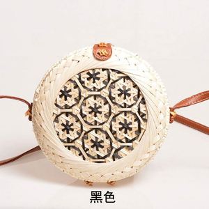 Long Strap Shoulder Bag Mini Crossbody Bag Hollow Round Rattan Purse Bamboo Handbag for Women Lady Girl Shopping Holiday <b>Dress</b> - Product Image 2