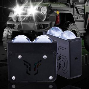 Nuevas Luces LED de 12V con 2 Lentes, Luces de Conducción Diurna, Ventilador, <span class=keywords><strong>IP68</strong></span> Impermeables, Doble Color 3000K 6000K, Luces LED Delanteras para Parrilla de Coche - Product Image 1