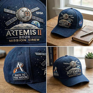 Nuovo Cappellino da Baseball Ricamato in PVC Commemorativo del Decollo di NASA Artemis <span class=keywords><strong>II</strong></span> verso il Luna con Cinturino Regolabile Versione USA - Product Image 4